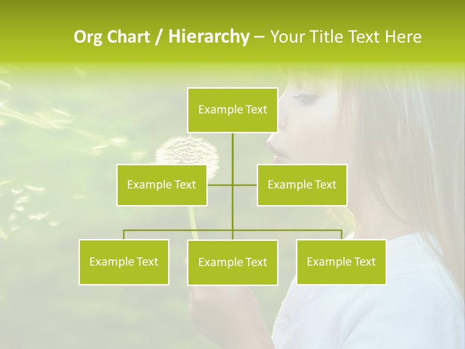 A Little Girl Blowing A Dandelion On A Green Field PowerPoint Template