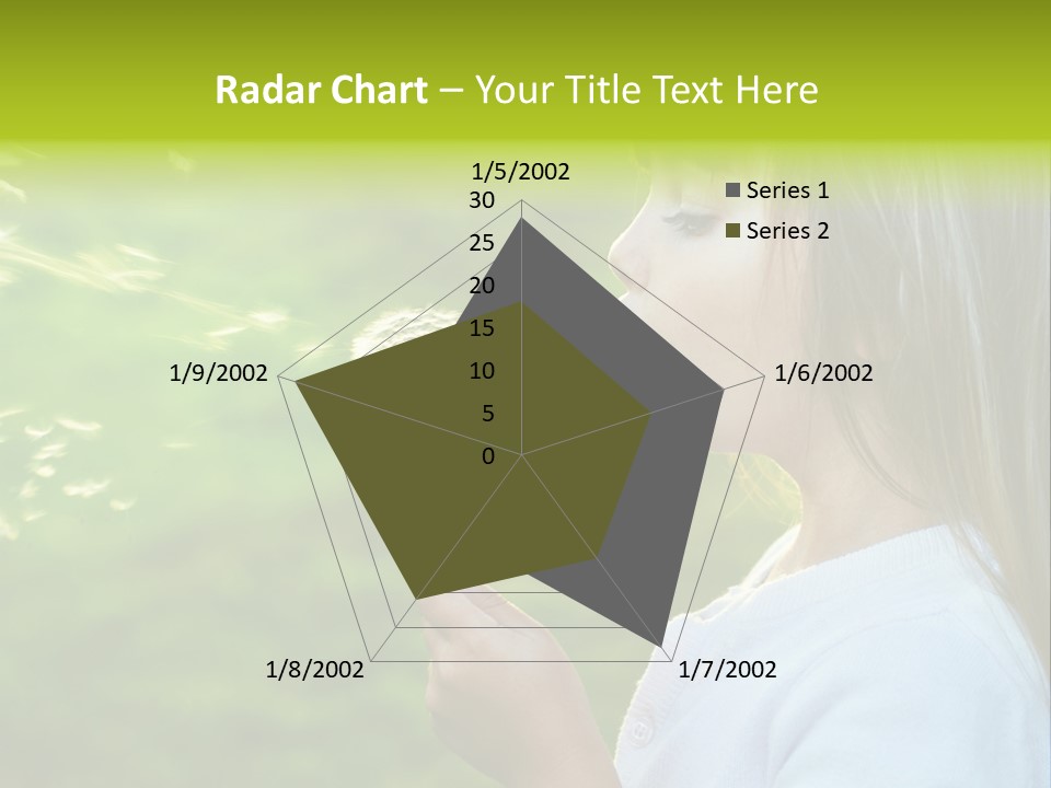 A Little Girl Blowing A Dandelion On A Green Field PowerPoint Template