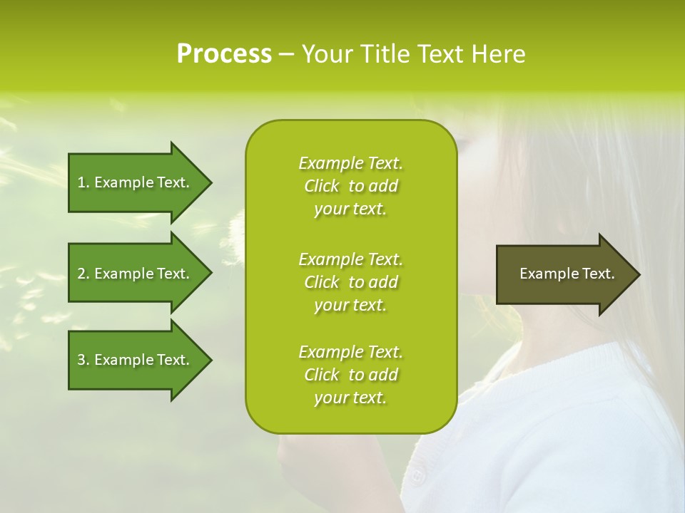 A Little Girl Blowing A Dandelion On A Green Field PowerPoint Template