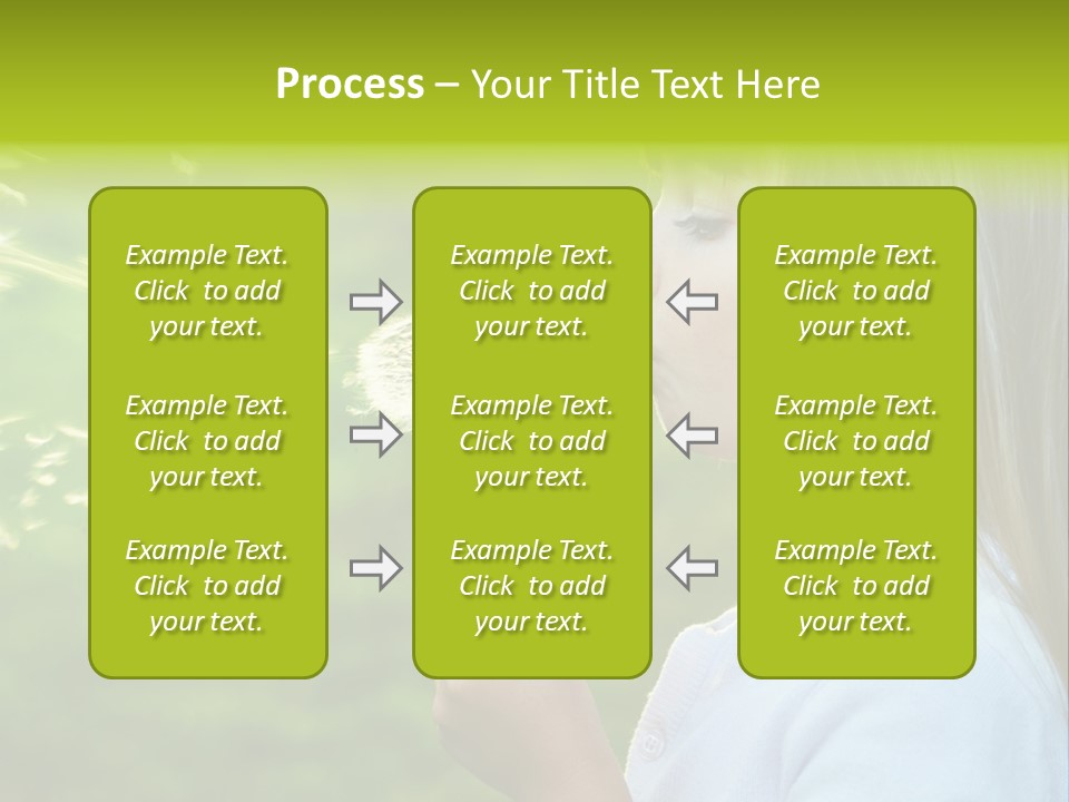 A Little Girl Blowing A Dandelion On A Green Field PowerPoint Template