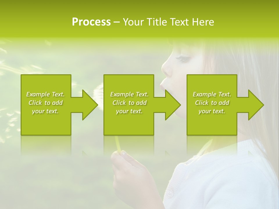 A Little Girl Blowing A Dandelion On A Green Field PowerPoint Template