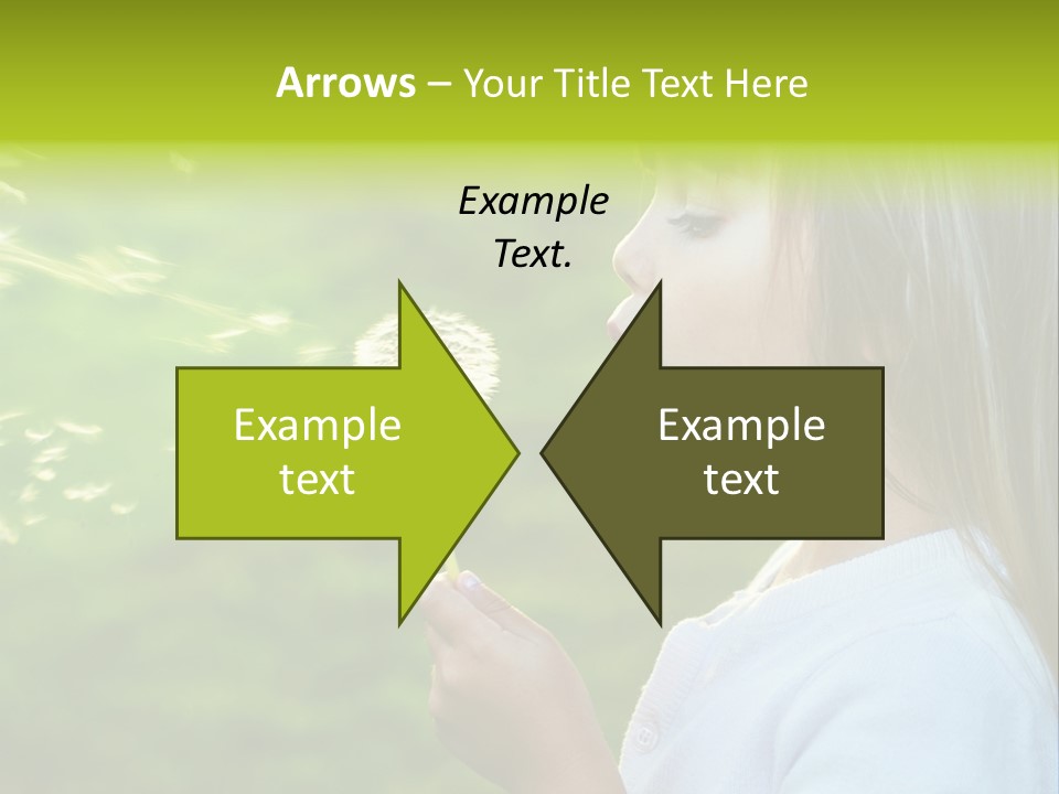 A Little Girl Blowing A Dandelion On A Green Field PowerPoint Template