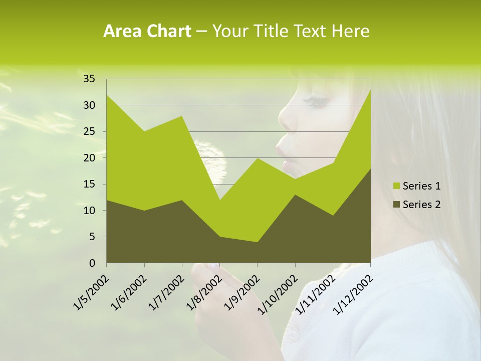 A Little Girl Blowing A Dandelion On A Green Field PowerPoint Template