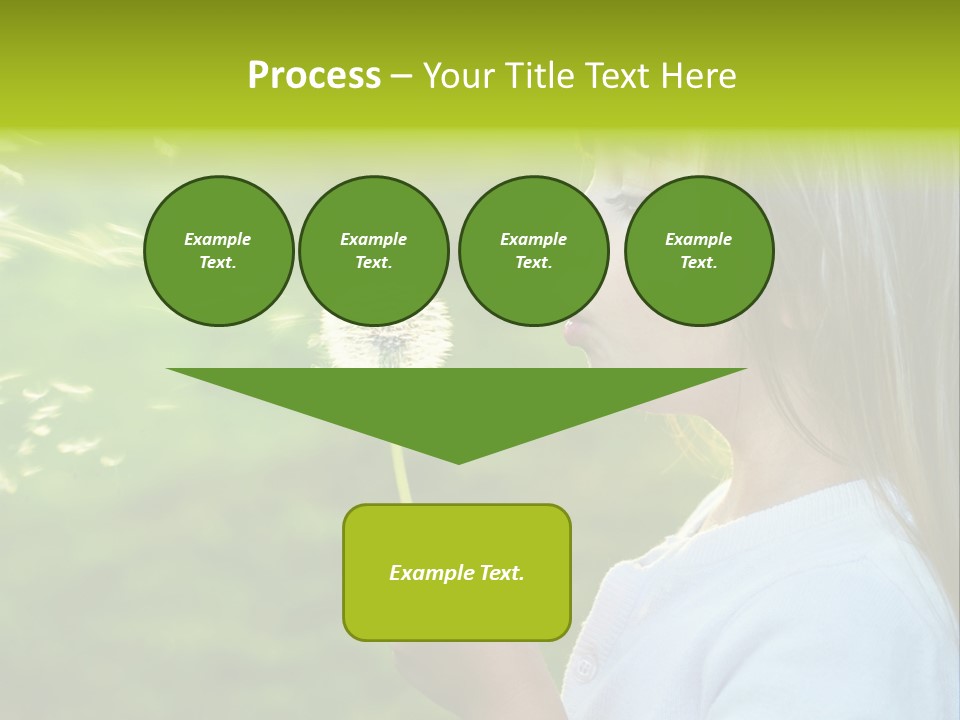 A Little Girl Blowing A Dandelion On A Green Field PowerPoint Template