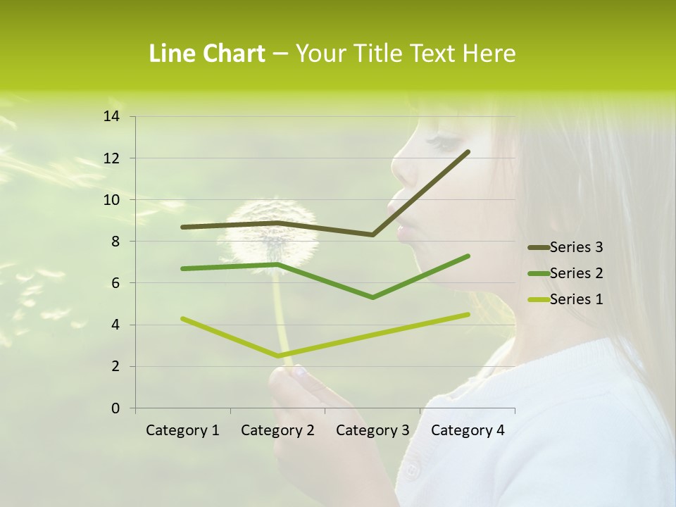 A Little Girl Blowing A Dandelion On A Green Field PowerPoint Template