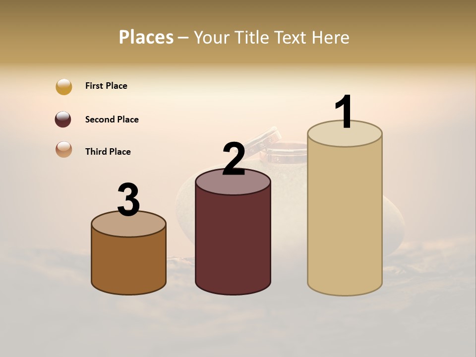 Two Wedding Rings Sitting On Top Of A Rock PowerPoint Template