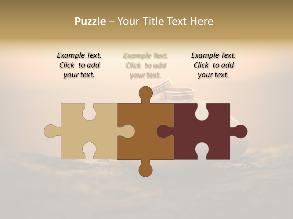 Two Wedding Rings Sitting On Top Of A Rock PowerPoint Template