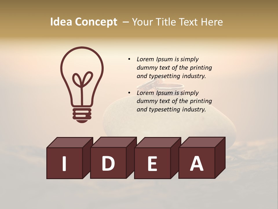 Two Wedding Rings Sitting On Top Of A Rock PowerPoint Template