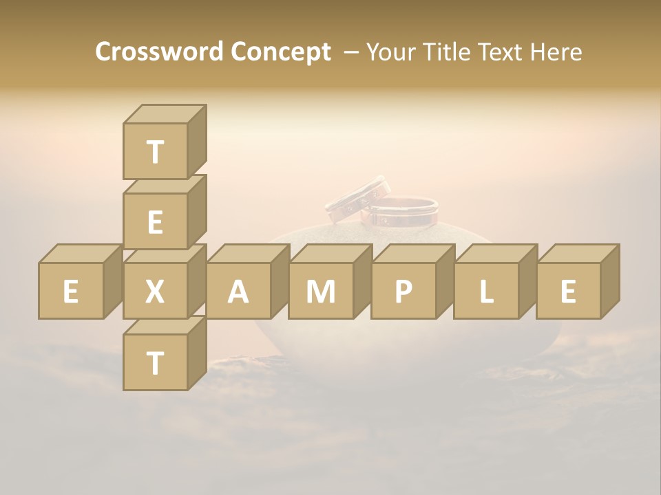 Two Wedding Rings Sitting On Top Of A Rock PowerPoint Template