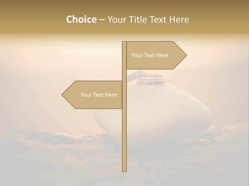 Two Wedding Rings Sitting On Top Of A Rock PowerPoint Template
