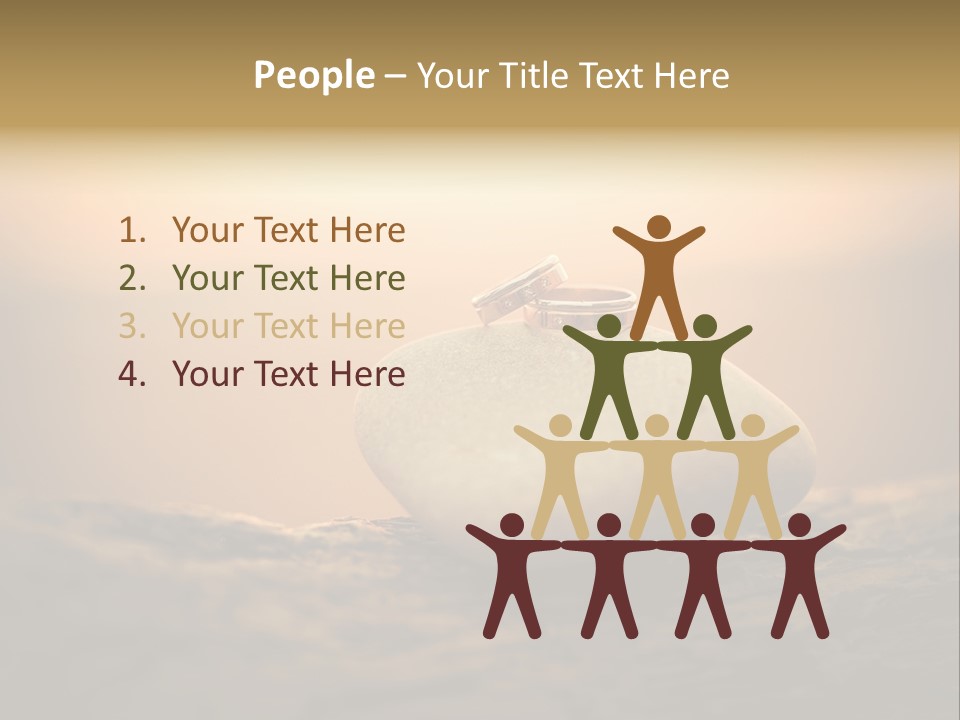 Two Wedding Rings Sitting On Top Of A Rock PowerPoint Template