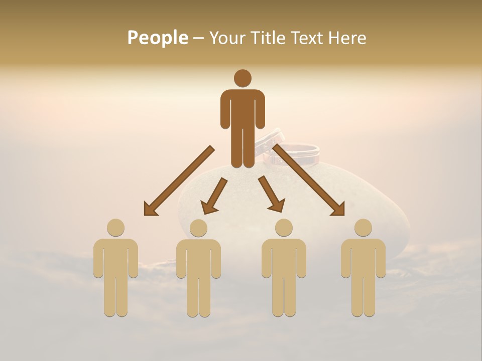 Two Wedding Rings Sitting On Top Of A Rock PowerPoint Template