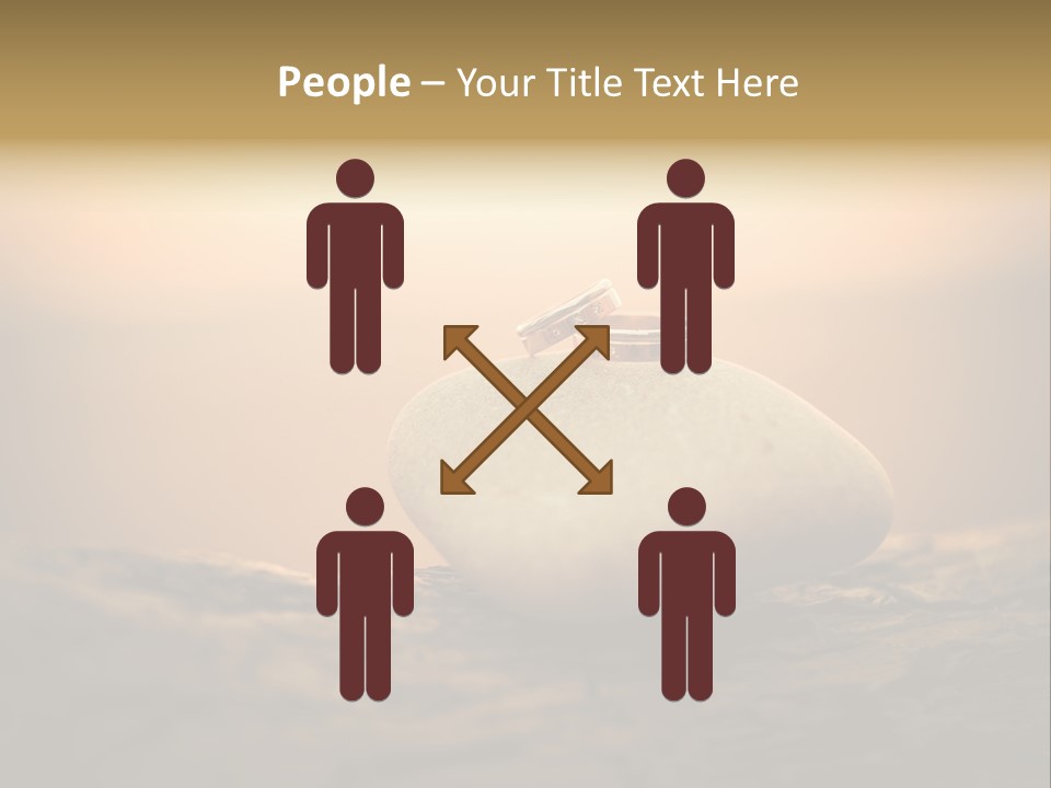 Two Wedding Rings Sitting On Top Of A Rock PowerPoint Template