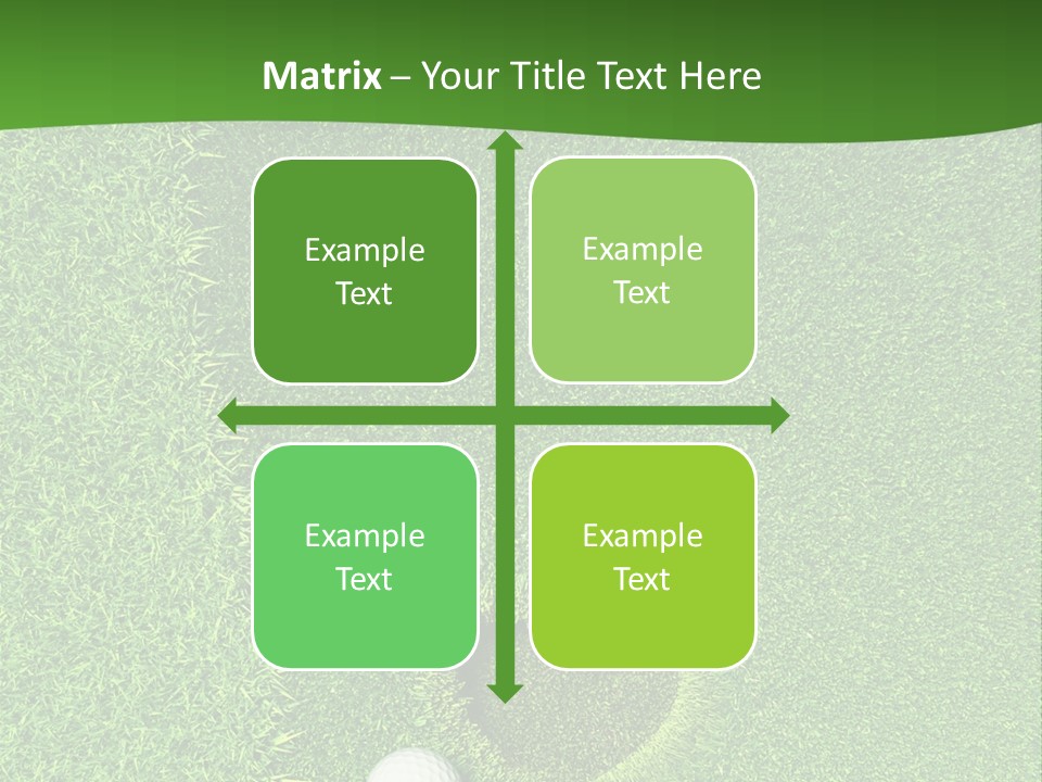 A Heart Shaped Hole In The Grass With A Golf Ball PowerPoint Template