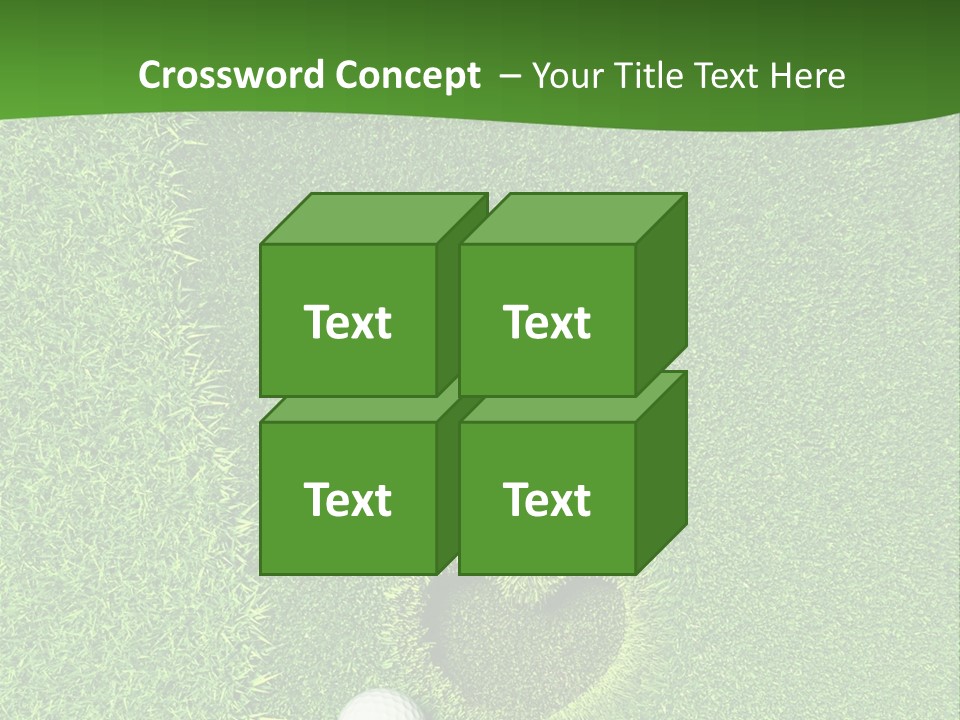 A Heart Shaped Hole In The Grass With A Golf Ball PowerPoint Template