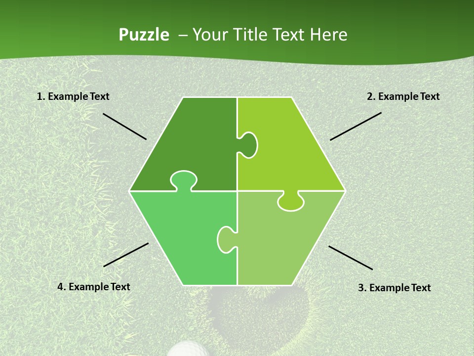 A Heart Shaped Hole In The Grass With A Golf Ball PowerPoint Template