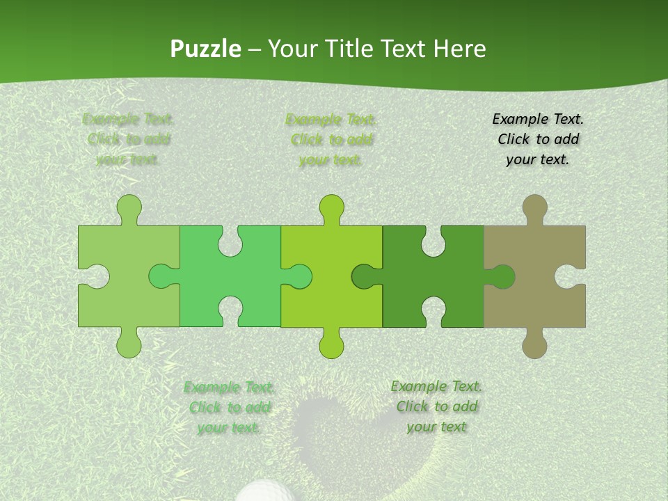 A Heart Shaped Hole In The Grass With A Golf Ball PowerPoint Template