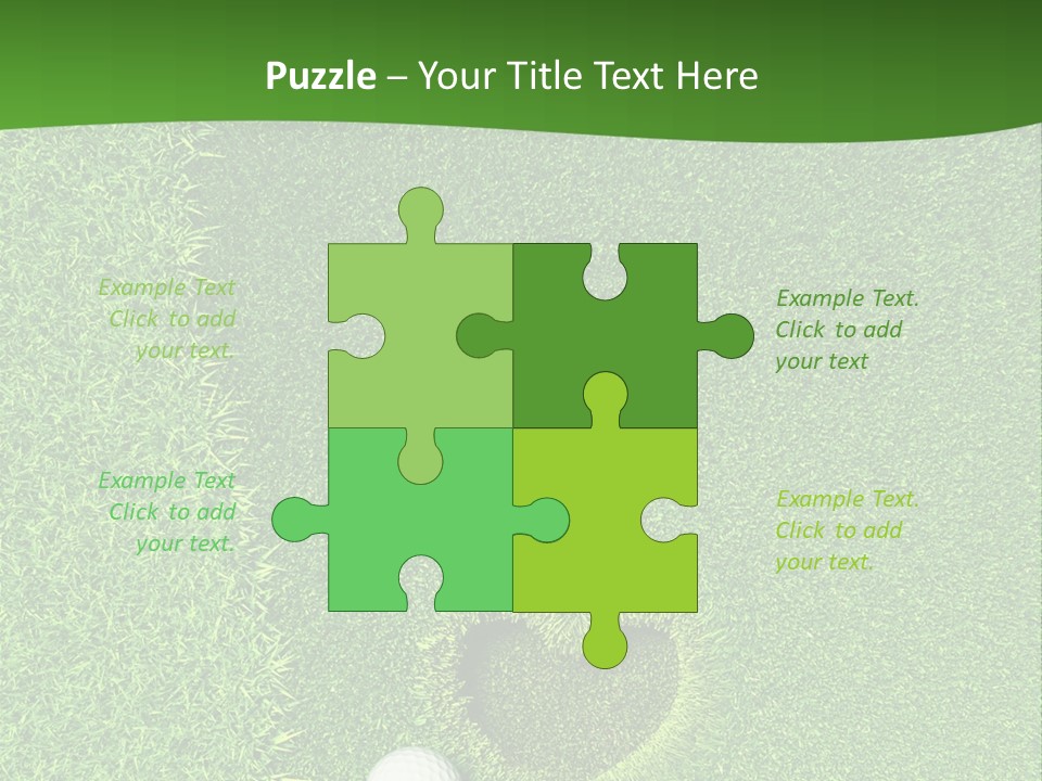 A Heart Shaped Hole In The Grass With A Golf Ball PowerPoint Template