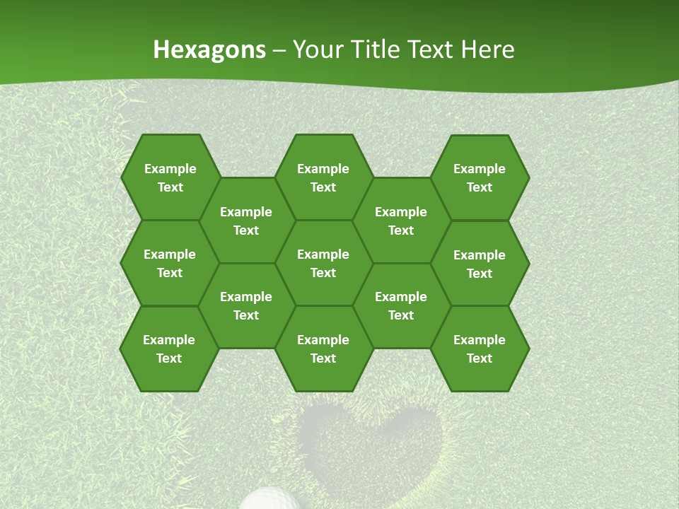 A Heart Shaped Hole In The Grass With A Golf Ball PowerPoint Template