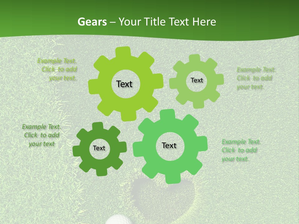 A Heart Shaped Hole In The Grass With A Golf Ball PowerPoint Template