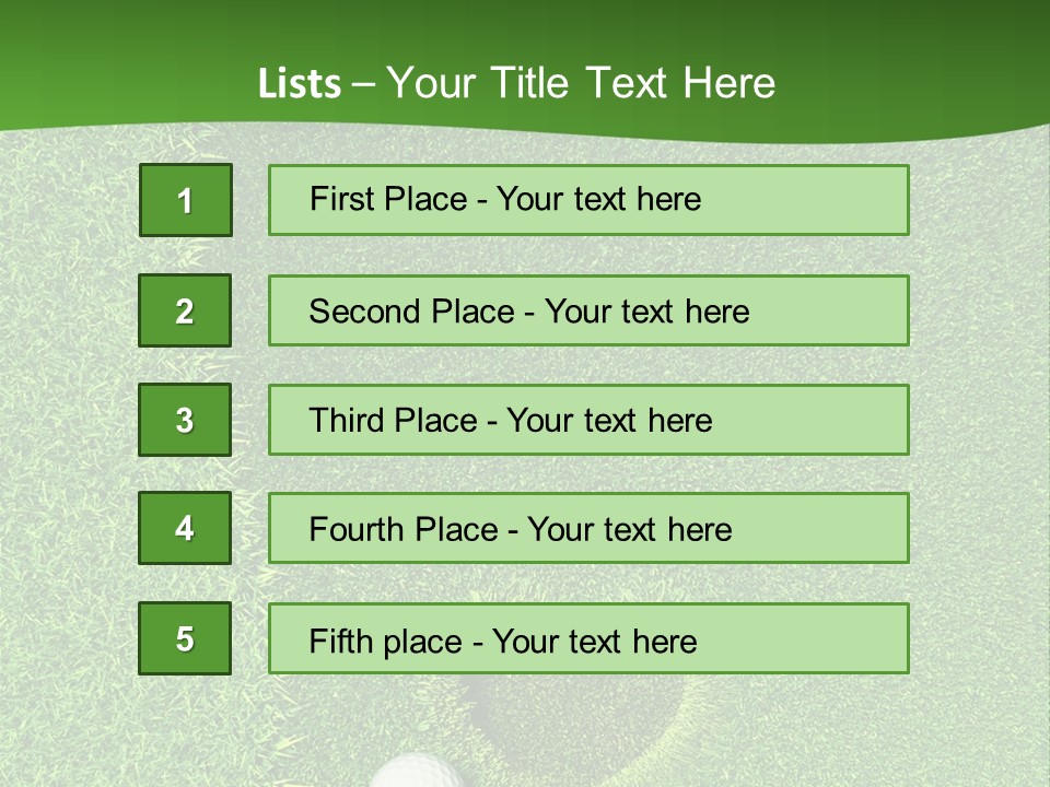 A Heart Shaped Hole In The Grass With A Golf Ball PowerPoint Template