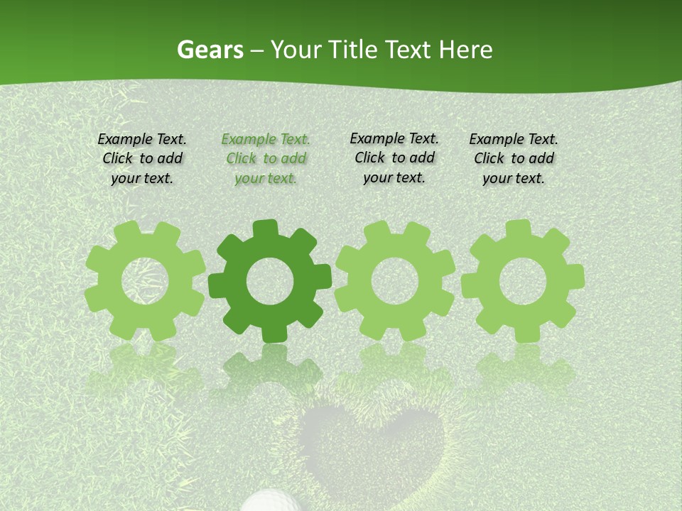 A Heart Shaped Hole In The Grass With A Golf Ball PowerPoint Template