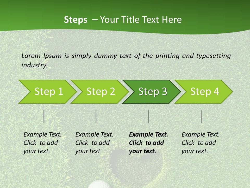 A Heart Shaped Hole In The Grass With A Golf Ball PowerPoint Template