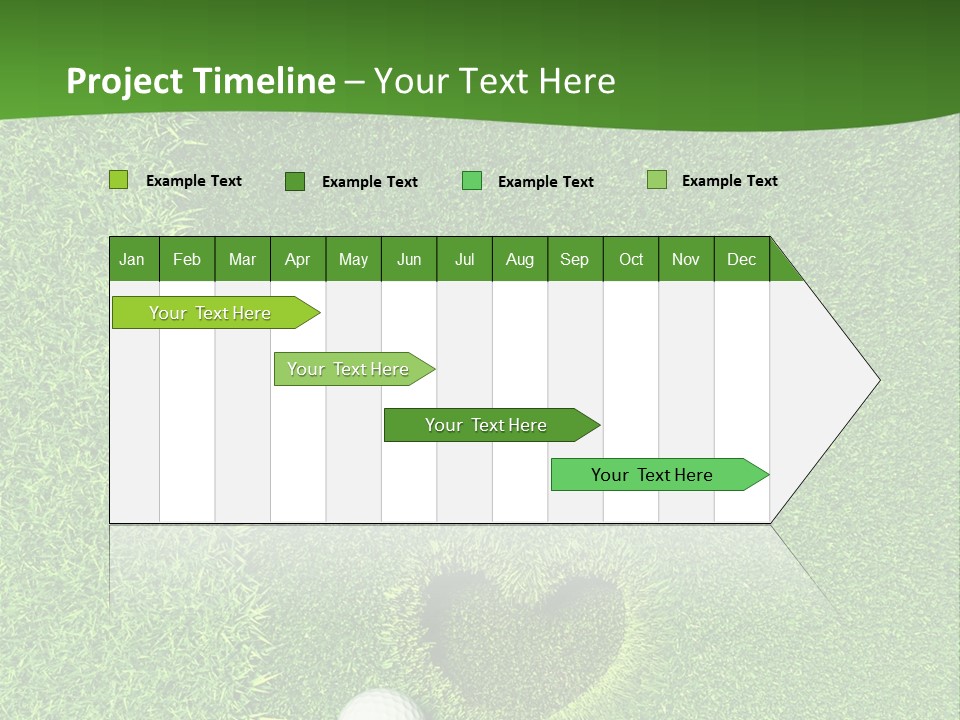 A Heart Shaped Hole In The Grass With A Golf Ball PowerPoint Template