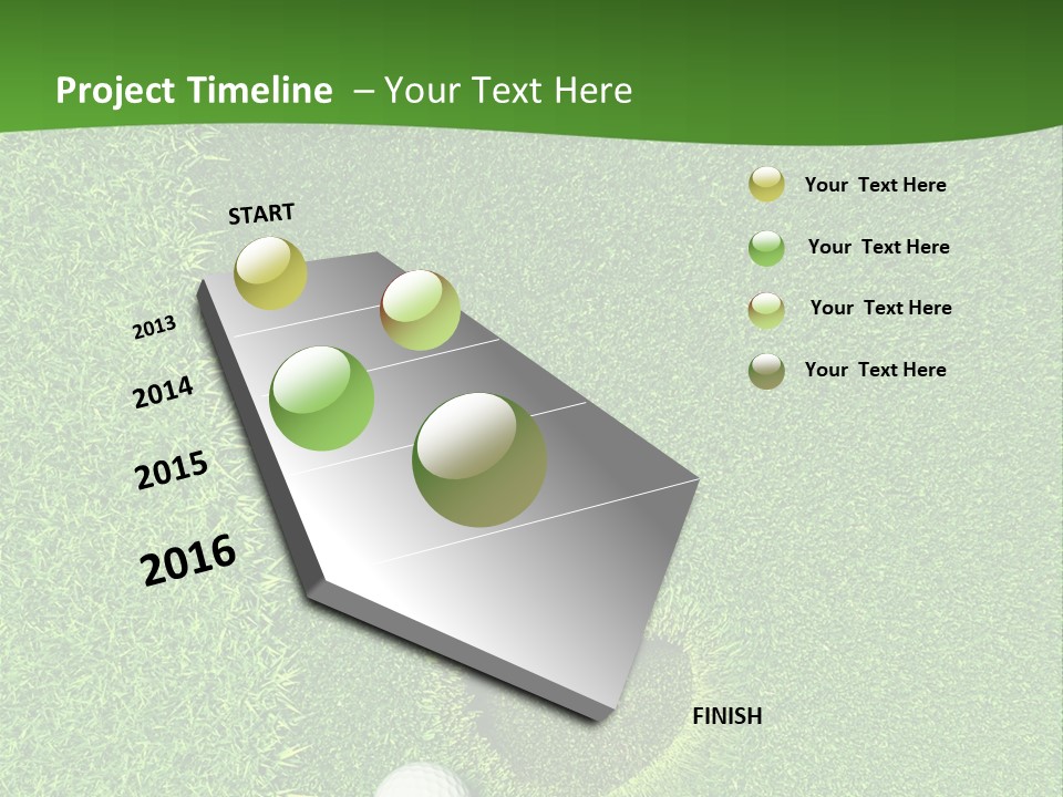A Heart Shaped Hole In The Grass With A Golf Ball PowerPoint Template