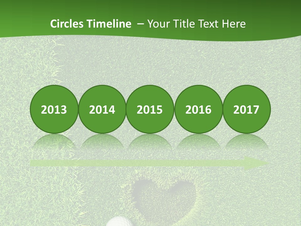 A Heart Shaped Hole In The Grass With A Golf Ball PowerPoint Template