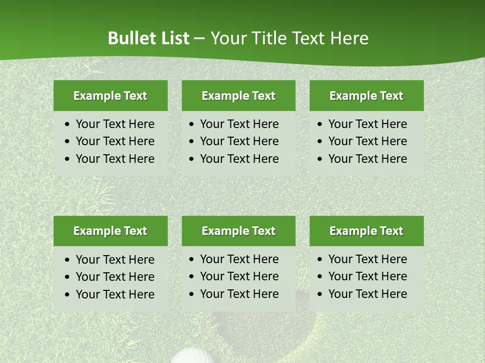 A Heart Shaped Hole In The Grass With A Golf Ball PowerPoint Template