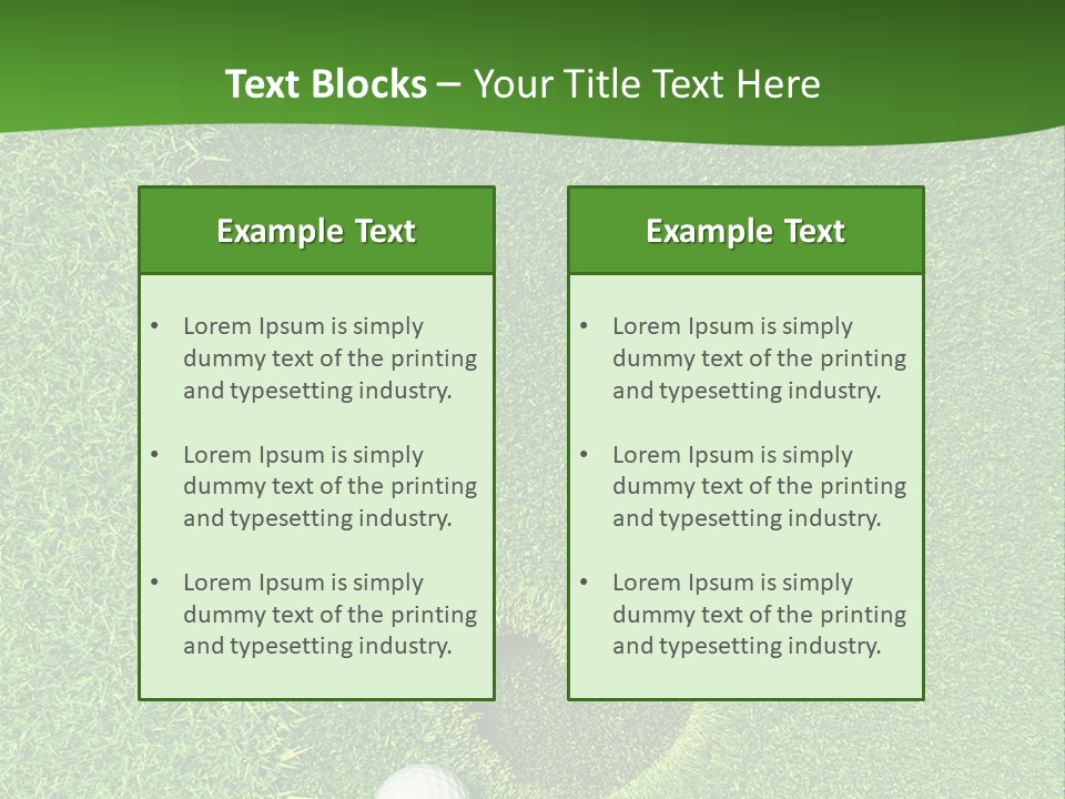 A Heart Shaped Hole In The Grass With A Golf Ball PowerPoint Template