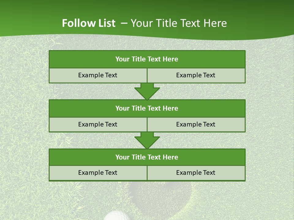 A Heart Shaped Hole In The Grass With A Golf Ball PowerPoint Template
