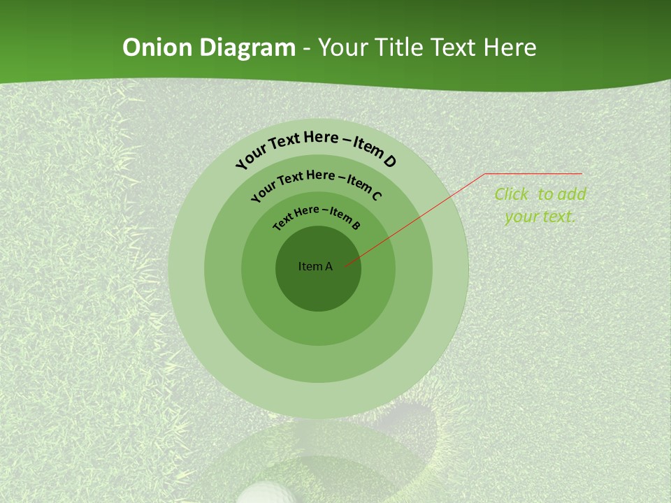 A Heart Shaped Hole In The Grass With A Golf Ball PowerPoint Template