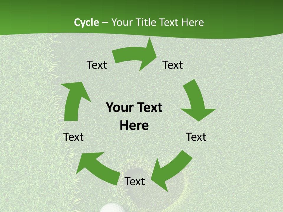 A Heart Shaped Hole In The Grass With A Golf Ball PowerPoint Template