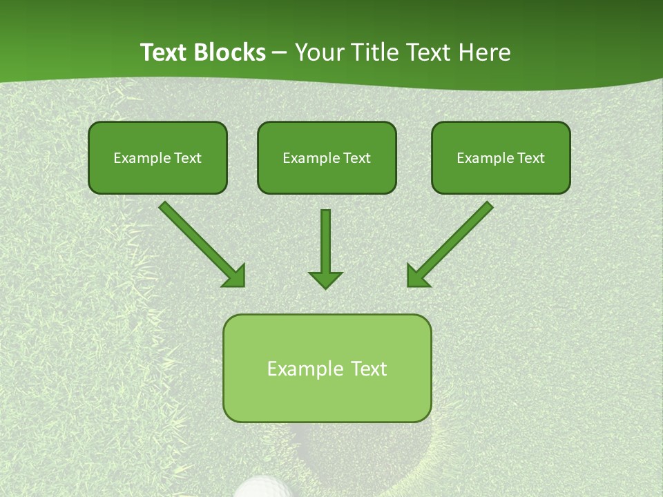 A Heart Shaped Hole In The Grass With A Golf Ball PowerPoint Template