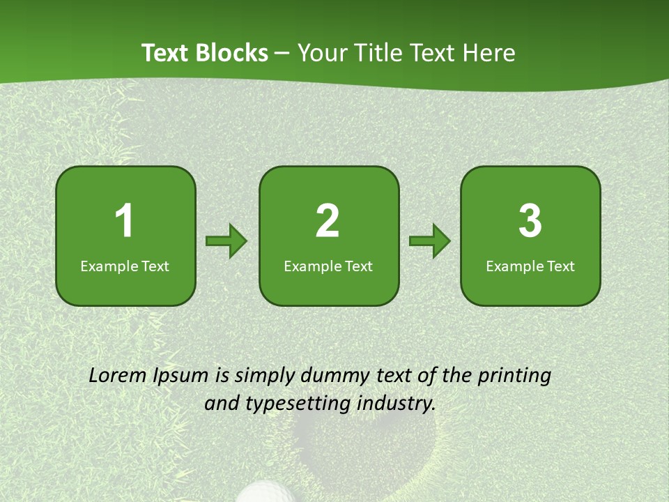 A Heart Shaped Hole In The Grass With A Golf Ball PowerPoint Template