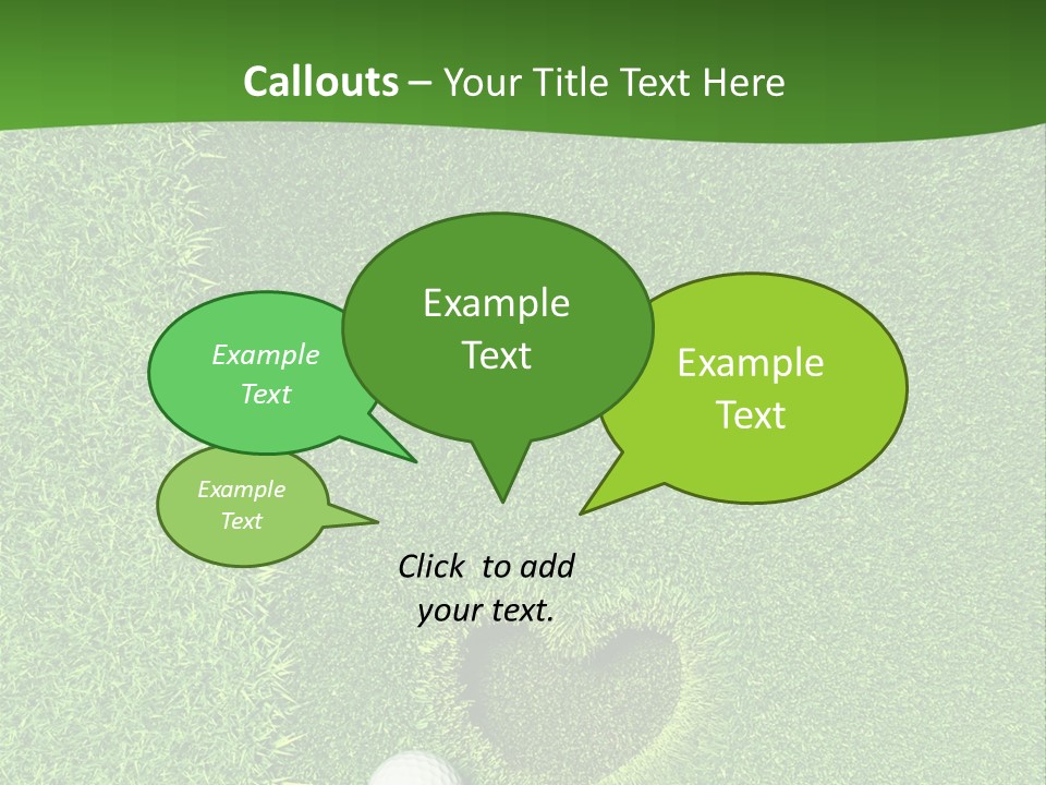 A Heart Shaped Hole In The Grass With A Golf Ball PowerPoint Template