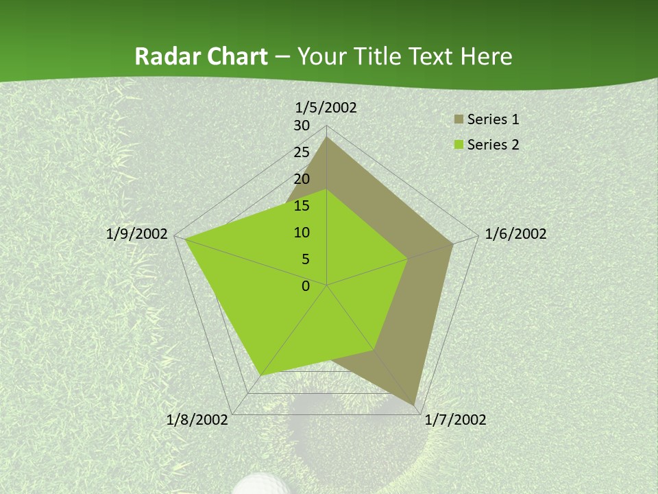 A Heart Shaped Hole In The Grass With A Golf Ball PowerPoint Template