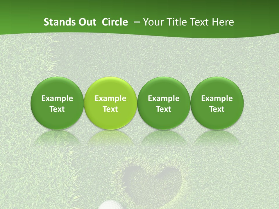A Heart Shaped Hole In The Grass With A Golf Ball PowerPoint Template