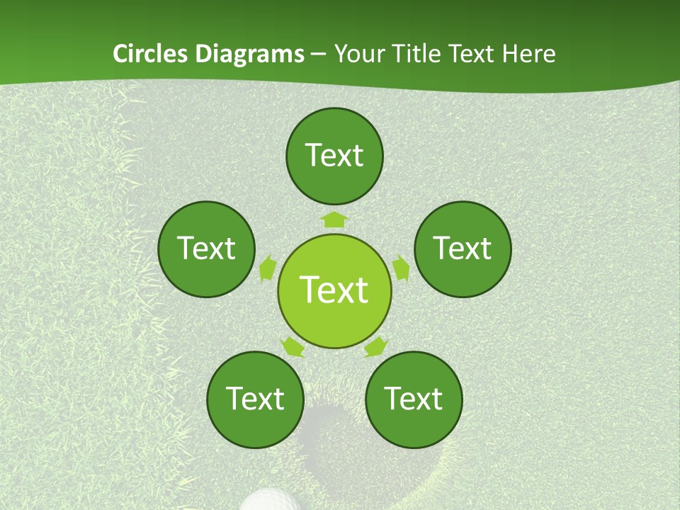 A Heart Shaped Hole In The Grass With A Golf Ball PowerPoint Template