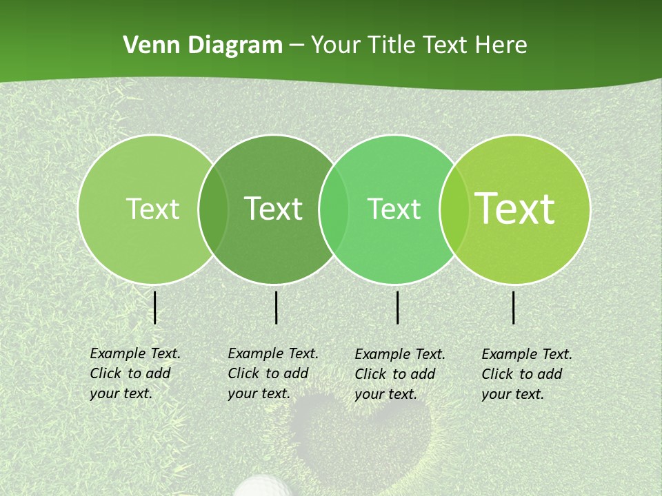 A Heart Shaped Hole In The Grass With A Golf Ball PowerPoint Template