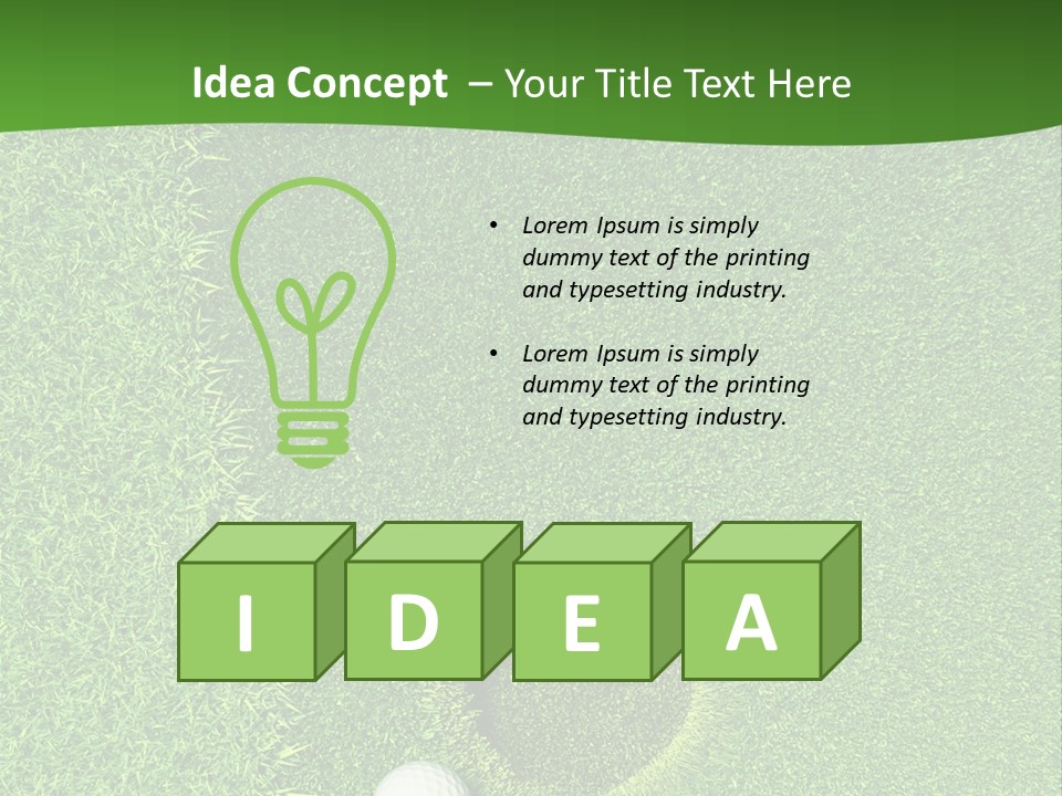 A Heart Shaped Hole In The Grass With A Golf Ball PowerPoint Template