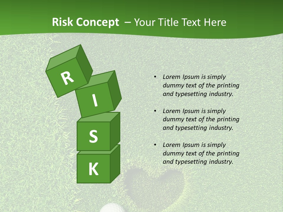A Heart Shaped Hole In The Grass With A Golf Ball PowerPoint Template