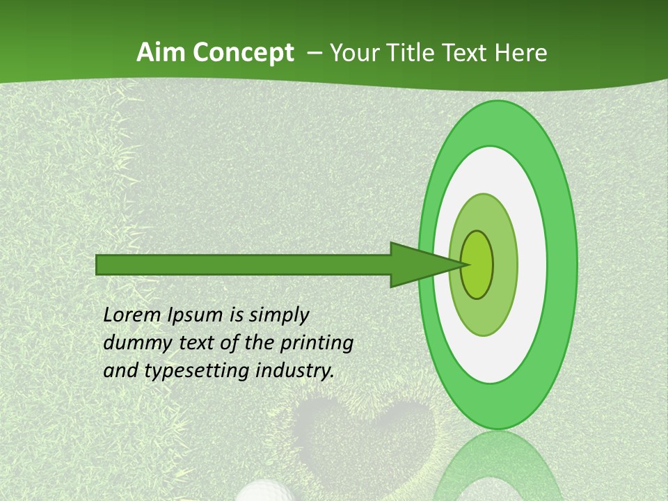 A Heart Shaped Hole In The Grass With A Golf Ball PowerPoint Template