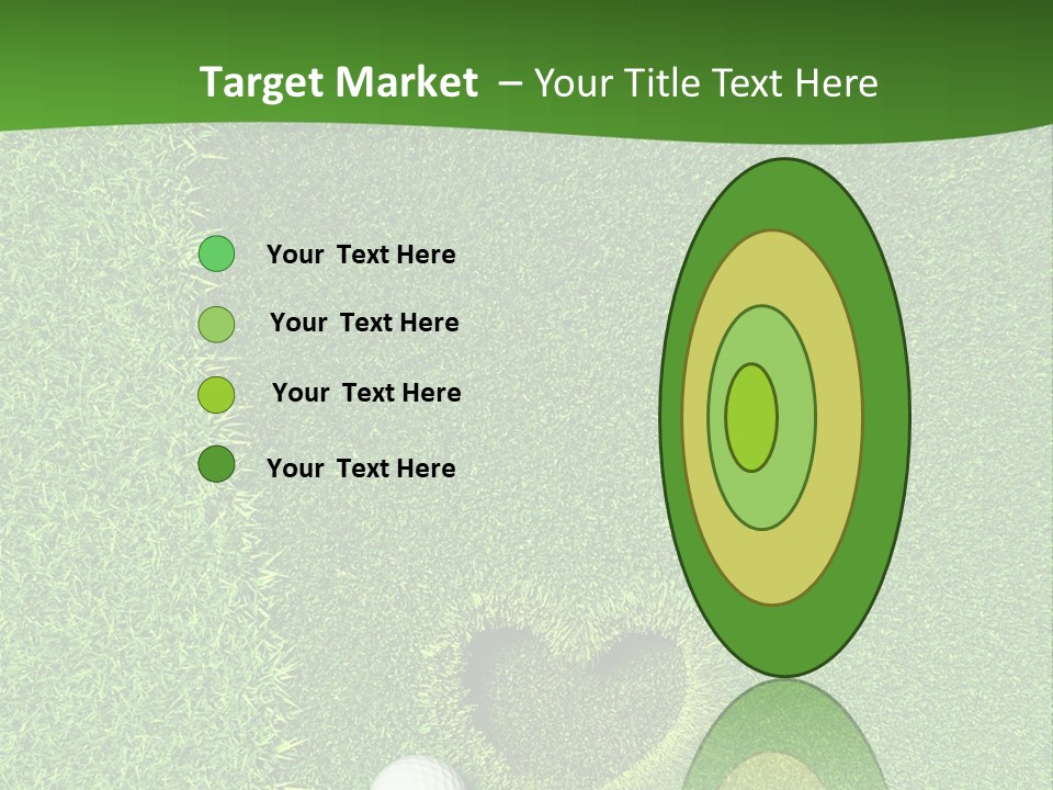 A Heart Shaped Hole In The Grass With A Golf Ball PowerPoint Template