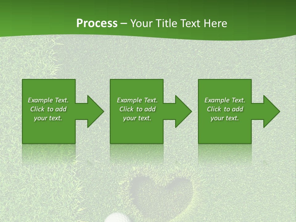 A Heart Shaped Hole In The Grass With A Golf Ball PowerPoint Template