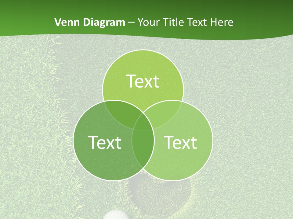 A Heart Shaped Hole In The Grass With A Golf Ball PowerPoint Template