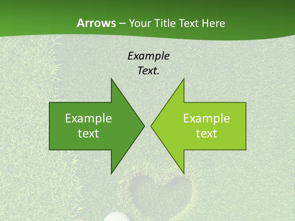 A Heart Shaped Hole In The Grass With A Golf Ball PowerPoint Template