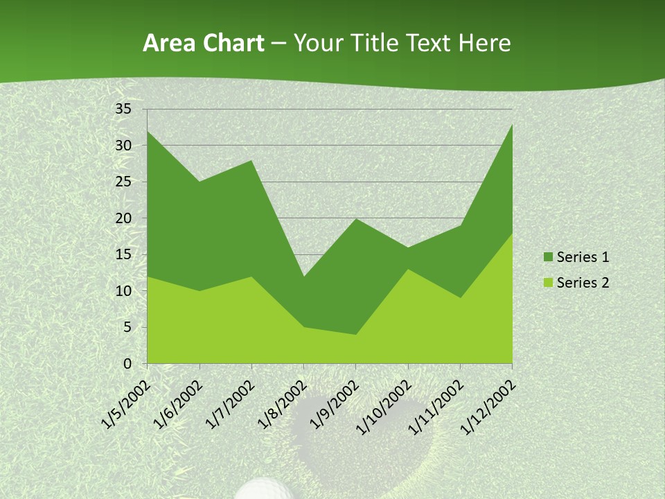 A Heart Shaped Hole In The Grass With A Golf Ball PowerPoint Template